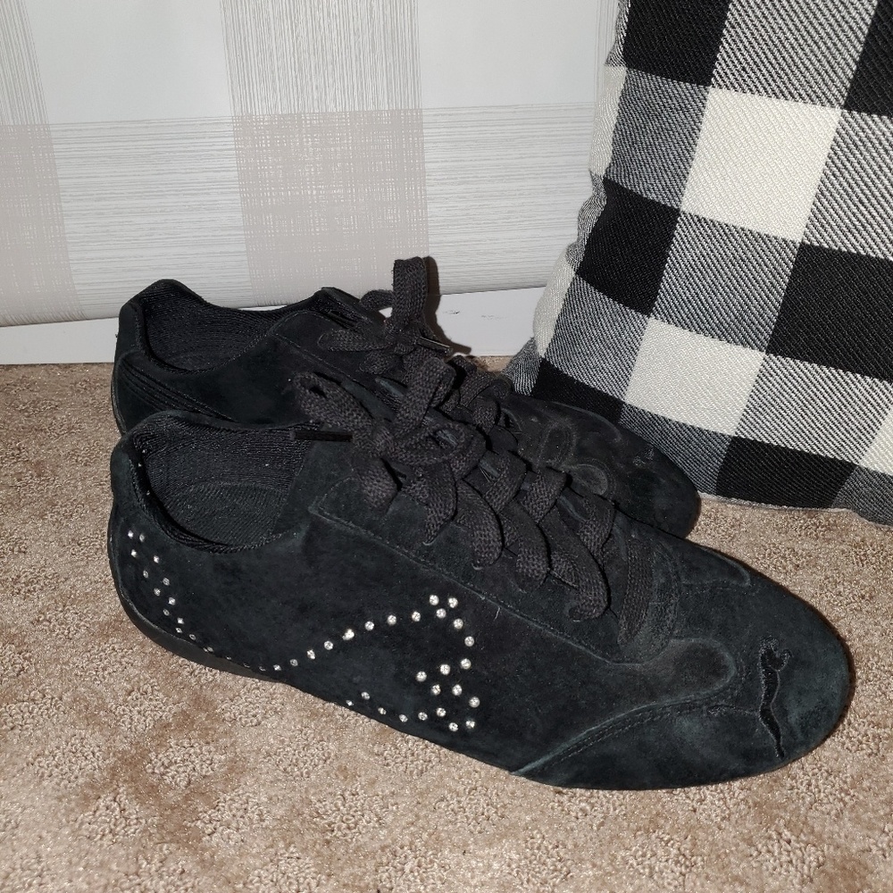 EUC Black Puma Studded Sneakers